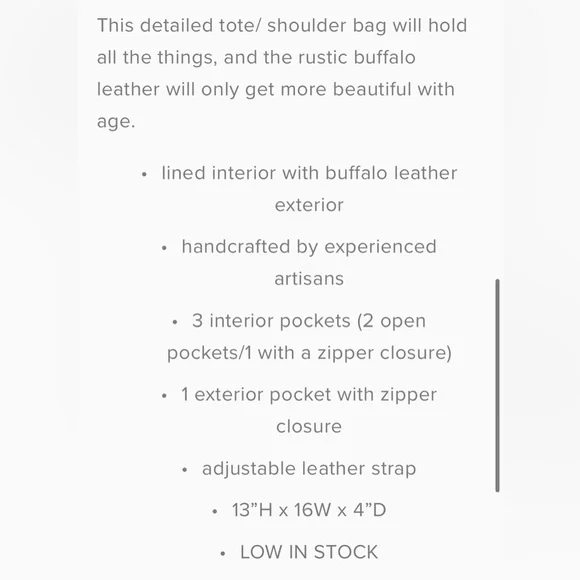 High Noon — The Blake tote/shoulder bag handcrafted buffalo leather - Picture 12 of 12